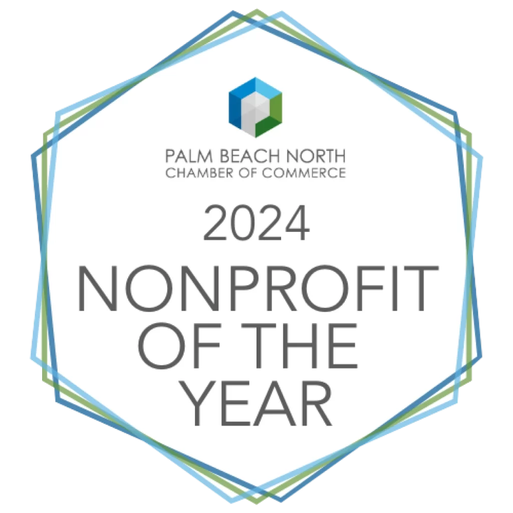 Palm Beach North Chamber of Commerce 2024 Nonprofit of the Year Award Winner Badge