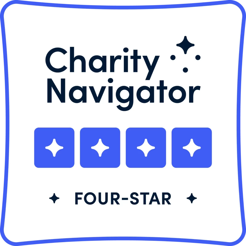 Charity Navigator logo with a 4-start rating for Jewish Federation of Palm Beach