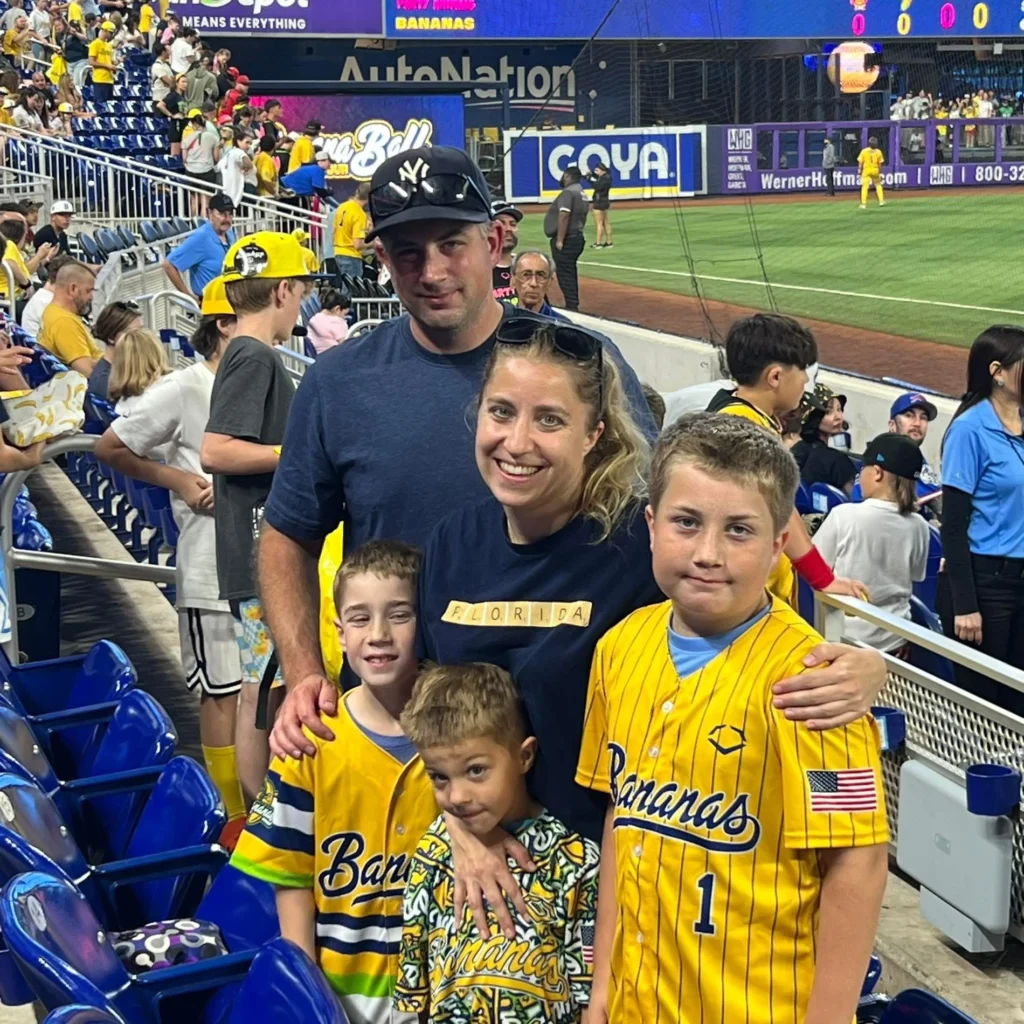 Family Connector, Amy Gerlitz with her family at a baseball game.